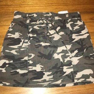 Forever 21 mini camo denim skirt